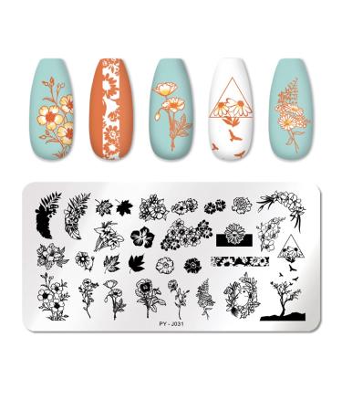 Yzdkj Halloween Nail Stamping Platten Snowflake Festival Pattern Nail Art Image Plates Stainless Steel Nail Art Platte Stencil (Color: 48653)