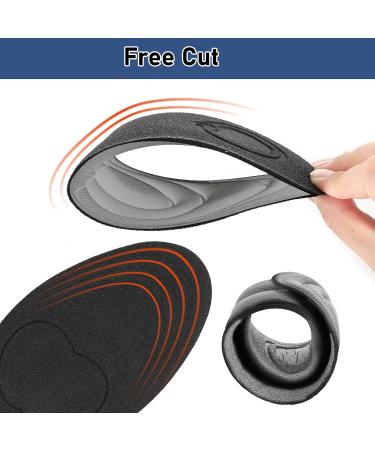 Buy WLLHYF Memory Foam Insoles - Comfort Cushioning Shoe Inserts for Men & Women | Relief Foot Pain (Grey W5-10US - Buy Online on GoSupps.com
