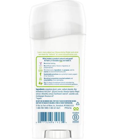 Tom's of Maine Natural Unscented Deodorant Stick - 2.25 oz - Buy Online on GoSupps.com