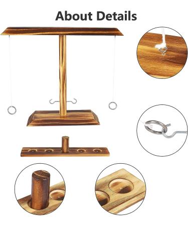 Handmade Wood Ring Toss Game Set with Shot Ladder Bundle - Fun Outdoor and Indoor Interactive Game for Adults - Buy Online on GoSupps.com