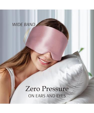 Zenssia 100% Mulberry Silk Sleep Mask - Adjustable Eye Mask for Men & Women Full Size Large Blindfold for Total Blackout Perfect for Travel & Nap - Light Plum - Buy Online on GoSupps.com