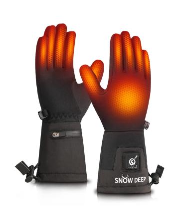 Heated Glove Liners Rechargeable Battery - Men Women Motorcycle Ski Snow Warmer Mitten Gloves Black M / L