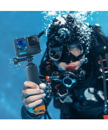 Sametop Floating Hand Grip for GoPro & DJI Osmo Action - Waterproof Handle for Hero 11/10/9/8/7/6/5/4, Session, Fusion, Max - Orange - Buy Online on GoSupps.com
