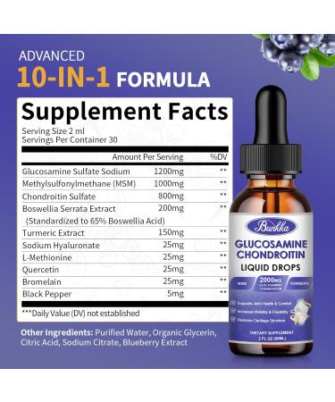 Bunkka Glucosamine Chondroitin - Blueberry - 2 Fl Oz. - Buy Online on GoSupps.com