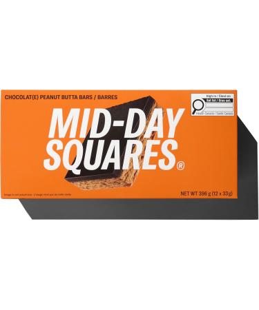 Mid-Day Squares Peanut Butta Bars 33g each 3 Packs (36 Squares) | Made with Real Chocolate 6g Plant Protein 4g Fiber Gluten Free Certified Vegan Peanut Butta 12 Count (Pack of 3) - Buy Online on GoSupps.com