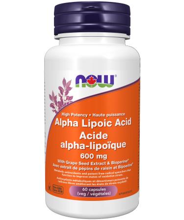 NOW Alpha Lipoic Acid 600mg 60 Veg Capsules SUPPLEMENT