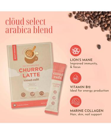 Cl ud Caf Collagen Infused Churro Latte Instant Coffee Packets - Promotes Skin Firmness Hydration & Elasticity Cognitive Function and Immune Support - Single Serve Instant Coffee (10 Sachets) - Buy Online on GoSupps.com
