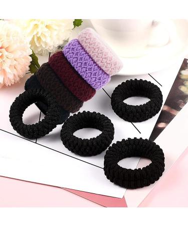 20 Pieces Seamless Hair Elastics Stretch Hair Ties Ponytail Bands Thick Cotton Hair Bands No Crease No Break No Slip for Thick Heavy and Curly Hair (Multicolor) - Buy Online on GoSupps.com