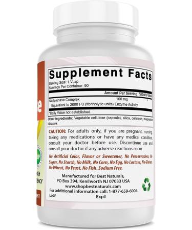 Best Naturals Nattokinase 2000 Fu 100 Mg 90 Veg Capsules (90 Count (Pack of 3)) - Buy Online on GoSupps.com