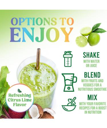 Greens Powder Superfood - Premium Organic Super Greens Juice Powder - Packed with Probiotics Wheat Grass Enzymes Spirulina Chlorella for Digestive & Gut Health Smoothie Drink Mix - 28 Servings - Buy Online on GoSupps.com