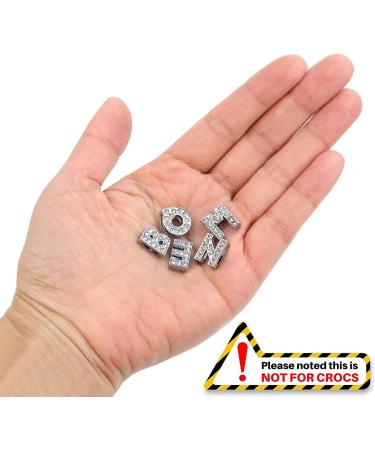 AUEAR 52 Pack Silver Rhinestone A-Z 8mm Slide Charms - Alphabet Letter Charm for DIY Jewelry Making - Buy Online on GoSupps.com