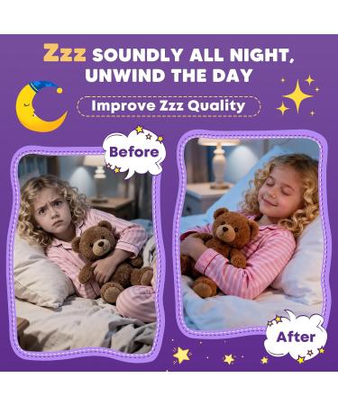 (2Pack) Sugar Free Magnesium Glycinate Gummies for Kids & Adults - Zzz Support Relaxation & Cognition Support 200/400mg Magnesium Gummies with L-Theanine GABA Calcium B6 D3 C & K2 Grape Flavor - Buy Online on GoSupps.com