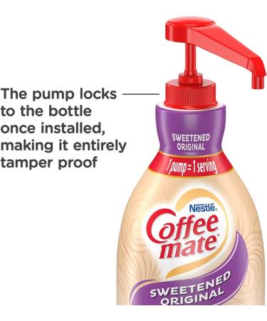 Coffee mate Sweetened Original Liquid Concentrate 1.5 Liter Pump Bottle (Pack of 3) with By The Cup Coffee Scoop - Buy Online on GoSupps.com