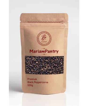 Premium Black Peppercorns 100g - by MariamPantry in Resealable Kraft Bag Pouch
