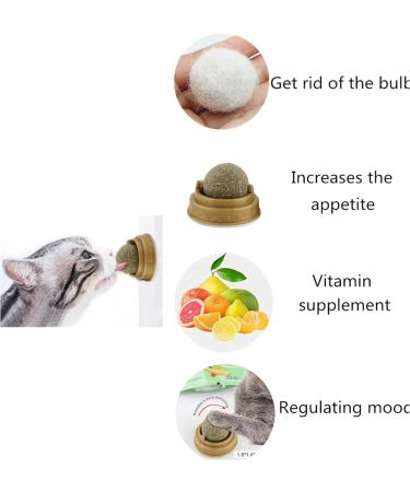 4 Pack Catnip Ball Natural Catnip Toy Rotatable Playing Edible Balls Cat Toys Self-Adhensive Wall Mounted 360 Degree Rotatable Teeth Cleaning Catmint Toy for Cat Kitten Kitty - Buy Online on GoSupps.com