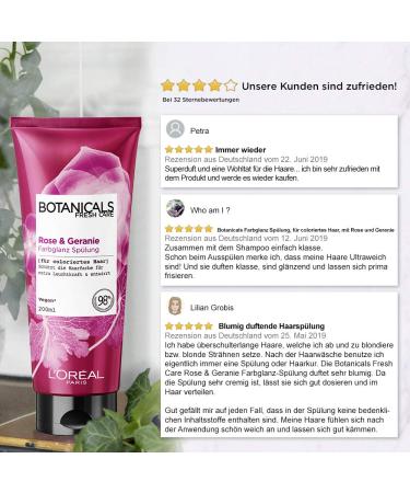 Buy L'Oreal Paris Botanicals Geranium Shine Ritual Conditioner Balm 200ml - Nourishing Vegan Hair Care for All Hair Types - Fast International Shipping - Buy Online on GoSupps.com