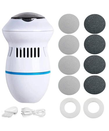 HHHSMZ Electric Foot Grinder Vacuum Callus Remover Foot Pedicure Tool Rechargeable Foot File Cracked Skin Cleaning Tool White green