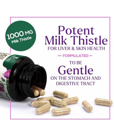 Milk Thistle Extract from 1000mg - Liver Cleanse Detox & Repair Formula w/Dandelion Extract - Herbal Liver Supplement - Natural Milk Thistle w/Silymarin Marianum Liver Health Support - 120 Capsules 120 Count (Pack of 1) - Buy Online on GoSupps.com