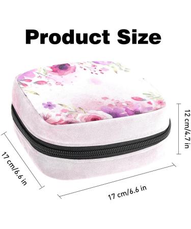 Stylish Menstruation Pad Bag with Zipper - Women's Napkin & Tampon Bag - Pink Flower Design - Perfect for Girls - Buy Online on GoSupps.com