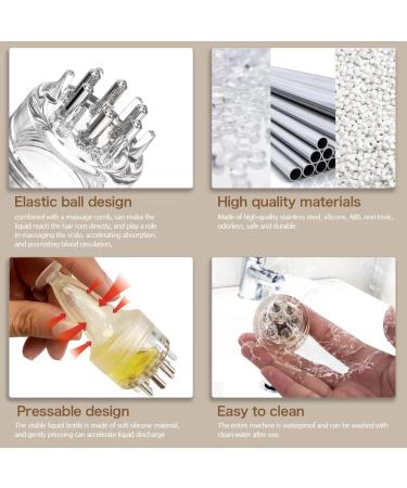 Scalp Massager Comb & Minoxidil Applicator Bottle - Hair Growth & Thinning Hair Treatment (White) | International Shipping Available - Buy Online on GoSupps.com