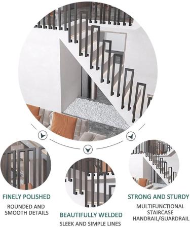 Banister Brackets for Stairs U-Shaped Stair Handrail Side Mount Balustrade Metal Non-Slip Railing Fence Grab Bar Kit - Buy Online on GoSupps.com