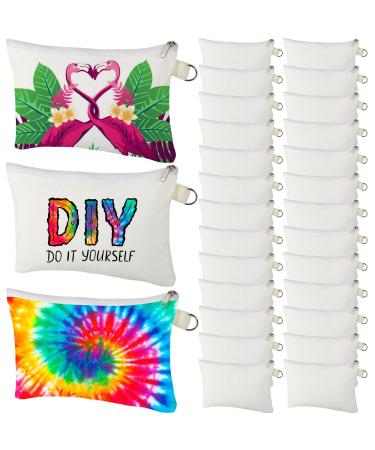 Weewooday Cosmetic Bags Multipurpose Sublimation Blanks DIY Heat Transfer Makeup Bags Iron on Transfer Zipper Canvas Pouch Toiletry Pouch Pencil Bag for Multi-Functional Travel DIY Craft School (12)