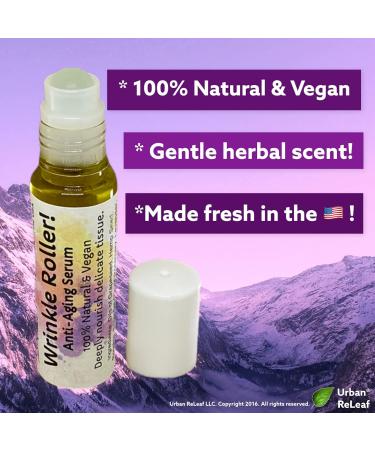 Buy Urban ReLeaf Natural Anti-Aging Serum | Wrinkle Roller with Hemp Seed & Rosehip Oil - Plump & Soothe Facial Skin - International Shipping Available - Buy Online on GoSupps.com