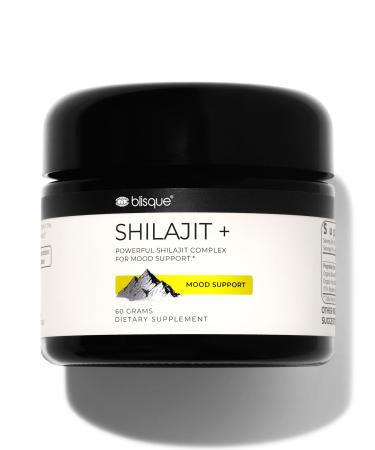 Blisque - Natural Himalayan Organic Shilajit Resin Supplement | for Mood Support | with Organic Mucuna Pruriens and Holy Basil | Authentic and Natural | 60 Grams