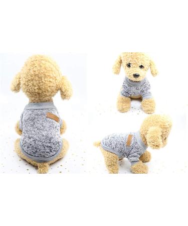 Warm Pet Dog Cat Sweater | Fleece Puppy Coat - Gray | International Shipping Available - Buy Online on GoSupps.com