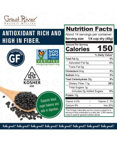 Great River Milling Black Turtle Beans 26 oz (Pack of 4) - Non-Organic - Buy Online on GoSupps.com