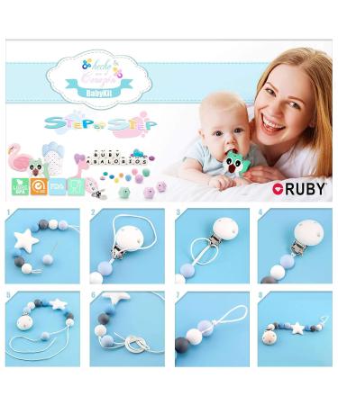Ruby 6-Pack Natural Wood Pacifier Clips - Metal Animal Holder & Baby Accessories - Buy Online on GoSupps.com