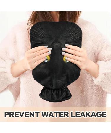 Buy Naanle Hot Water Bottle with Black Cat Cover - 1L Heat & Cold Therapy | Pain Relief & Comfort for Beds & Hands - Buy Online on GoSupps.com