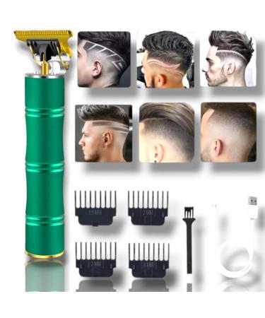 Aarons Beard Trimmer |Men Cordless Hair Clippers |Shavers For Men Premium Beard Grooming Kit For Barbers |USB TypeC Rechargeable Mens Shaver |Trimmer For Men |Gifts For Men |4 Limit Professional Combs Green