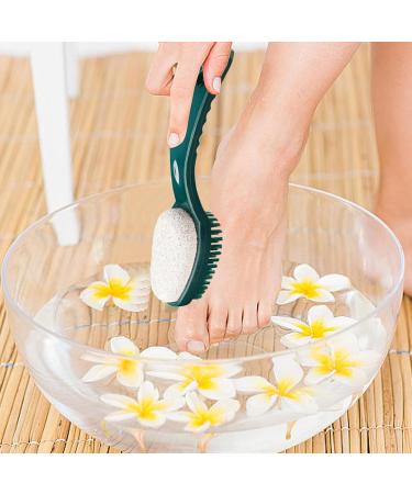 Foot Brush and Pumice Stone - 2 in 1 Multifunctional Foot Brush | Comfortable Anti-Slip Bathroom Accessories Gentle Callus Remover for Feet Pumice Stone for Feet Green - Buy Online on GoSupps.com