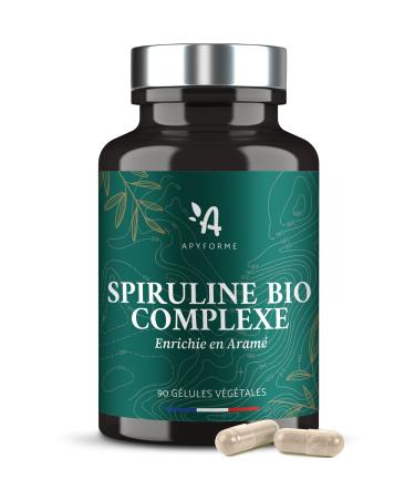Apyforme - Organic Spirulina - Formula Enriched with Arame Algae from Ecklonia Bicyclis - Nutritive and Antioxidant Double Action - 120 Capsules - Made in France