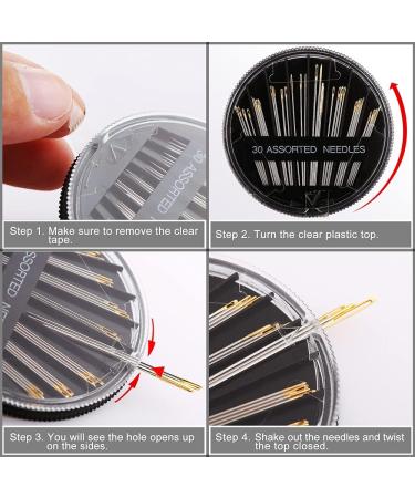Premium 30/60 Pack Sewing Needles for Hand Sewing - 6 Sizes Assorted with Threaders - Buy Online on GoSupps.com
