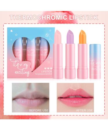 CHICTRY Gift Set of 3 Color Changing Lip Balms moisturizing & Shiny Finish Perfect Birthday & Holiday Present Multicolor One Size One Size Multicolor - Buy Online on GoSupps.com