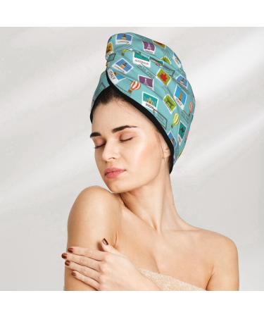 Hair Towel Wrap - Quick Drying Turban for Travel | Hair Drying Towel with Button - Perfect for Fast Hair Care - Buy Online on GoSupps.com