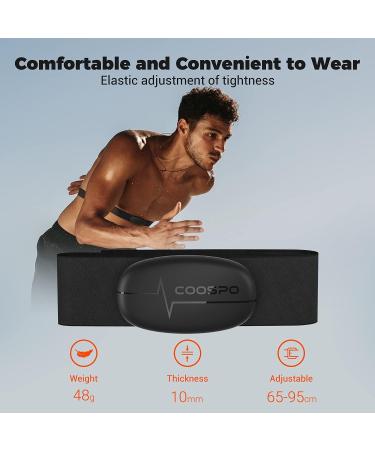 COOSPO H6 Heart Rate Monitor Chest Strap - Bluetooth 4.0 ANT+ IP67 Sensor for Peloton, Zwift, Garmin & More - Buy Online on GoSupps.com