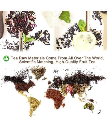 Plant Gift Peppermint Rooibos Tea Oganic Fruit Herbal Tea All Natural Flavors Loose Leaf Non GMO Vegan Tea Bags Into Iced Tea & Hot Tea 70G/2.5oz - Buy Online on GoSupps.com