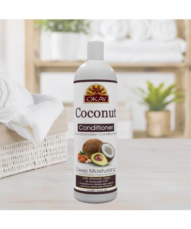 OKAY Coconut Deep Moisturizing Conditioner - Sulfate Silicone & Paraben Free for All Hair Types - 33oz Made in USA - Buy Online on GoSupps.com