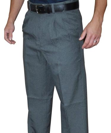 Smitty | BBS-376 | Pleated Plate Pants w/Expander Waist Band | Baseball Softball | Umpire's Choice! Charcoal Gray 36