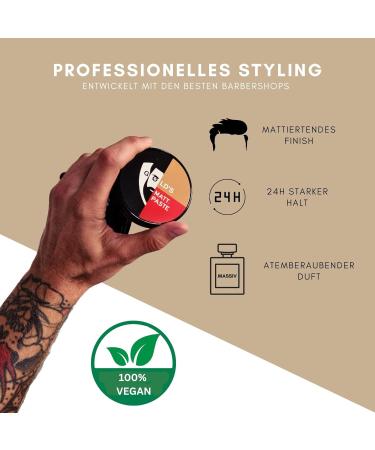 G ld Hair Wax Matt Paste for Men - Natural Look 24H Hold Vegan - Trio Pack (3 x 100ml) - Perfect for All Hair Types - Buy Online on GoSupps.com