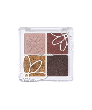 Eyeshadow Makeup Palette - Waterproof 4 Colors Eye Shadow Palette Matte and Shimmer Pigmented Blending Eye Shadow Pallet Natural Velvet Texture Eye Shadow Makeup Palette for Her 02