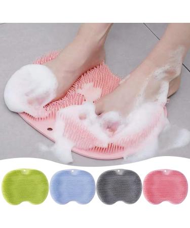 Slip-Proof Silicone Massage Pad & Back Scrubber | Foot Brush with Suction Cup - Relaxing & Effective Cleaning Massage - Gray - Buy Online on GoSupps.com