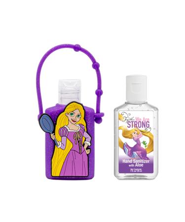 Evergreen Research Disney Store Princess Hand Sanitizer Holder Set - Pack of 1 Travel Size Refillable and Portable Sanitizers w/Holders and Clip - Rapunzel