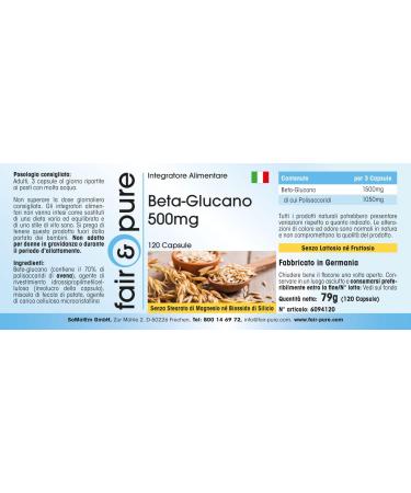 Fair & Pure - Beta-Glucan 500mg oats - vegan - 100% natural - 120 capsules - Buy Online on GoSupps.com