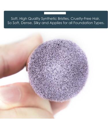 Premium Kabuki Round Top Foundation Brush for Liquid, Cream, Powder Blush - Black B - Buy Online on GoSupps.com