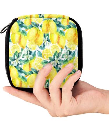 GIAPB Period Bag Sanitary Napkin Storage & Makeup Pouch - Watercolor Lemon Color - Buy Online on GoSupps.com
