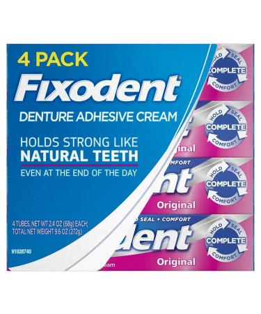 Fixodent Original Denture Adhesive Cream-2.4 oz, 4 pk